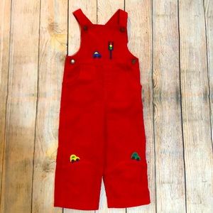 4t used corduroy boys or girls Cars 🚗 and lights, overalls.